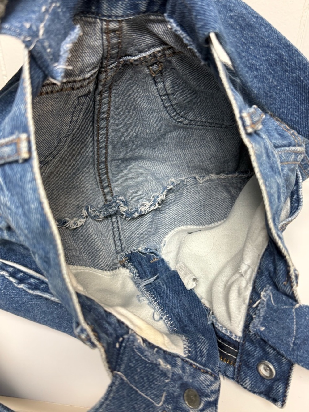Upcycled Denim Tote bag (Vintage Brittania Jeans) Shoulder Bag - Picture 10 of 12